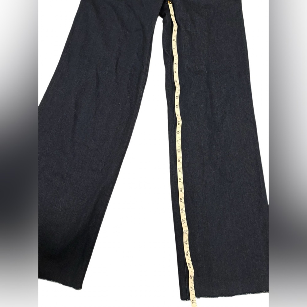 Frank & Eileen Italian East Galway Wide Leg Raw Hem Jeans Dark Wash Size 30 - Picture 7 of 10